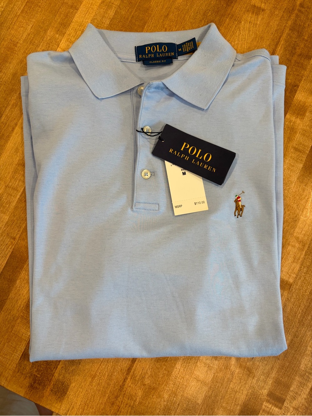 Ralph Lauren Light Blue Polo Shirt with Embroidered Pony
